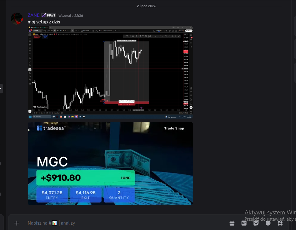 Setup na live koncie — Miłosz T, 07.02
